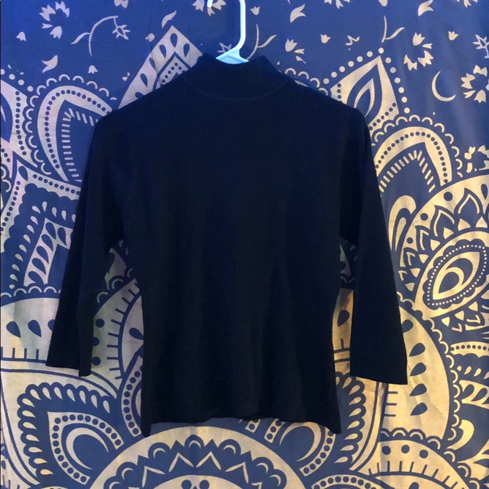 Black Turtle Neck Crop Top